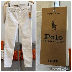 ❣️🆕Polo Ralph Lauren Mid Rise Skinny Jeans in White / Amesbury Wash $198 MSRP❣️
